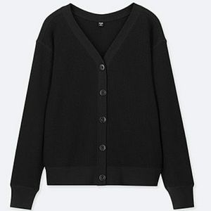 Waffle-knit Black Uniqlo Cardigan (2/$10)